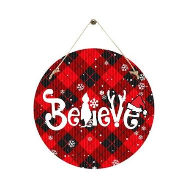 Imagem de Decoração De Natal Em Madeira Do Papai Noel Para Pendurar Na Porta, Or