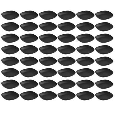 Imagem de 48 Pratos Petisqueiras Sobremesa Quadrados 17cm Preto Doces Frutas Coz