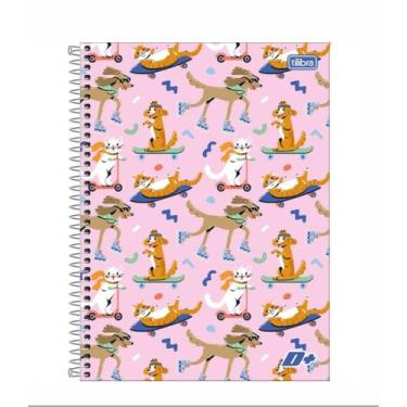 Imagem de Caderno 20 Matérias Capa Dura Feminino D+ 400 Folhas Tilibra, Cat Dog
