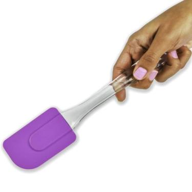 Imagem de Espátula culinaria de silicone com cabo plastico 28 cm - KEITA, VIOLET
