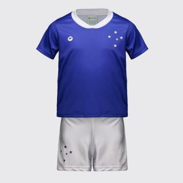 Imagem de Kit Infantil Cruzeiro Baby com Bordado Azul e Branco - Torcida Baby, G
