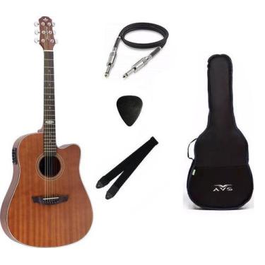 Imagem de Kit Violão Strinberg Sd200 mogno Folk Aço Elétrico + Acessórios