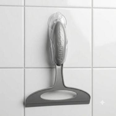 Imagem de Rodo de Pia com Suporte Ventosa Silicone Limpa Vidros e Azulejos - Pla