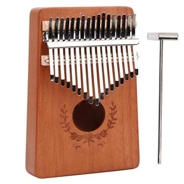 Imagem de Eujgoov Kalimba, C Tone, 17 teclas, Mogno, Azul ou Café, Instrumento Musical, LT?K17S()
