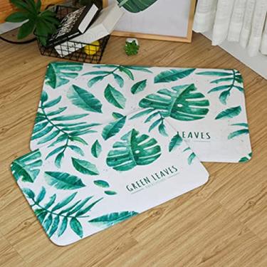 Imagem de Tapetes de banheiro, tapetes macios de banheiro - tapete de banheiro com água de secagem rápida, tapete de banheiro fino sob a porta, tapetes de banheiro antiderrapantes para banheiro, lavagem na máquina (60 x 91 cm Verde-1)