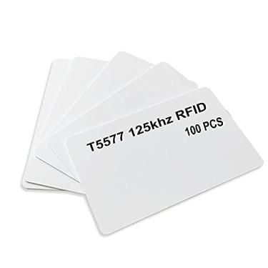 Imagem de Meipire Cartão inteligente de gravação T5577 125 kHz branco PVC cartão de acesso RFID (100 peças)