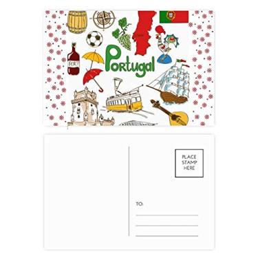 Imagem de Portugal Landscap Animals Bandeira Nacional de Natal Flor de Natal Cartão Postal de Bênção