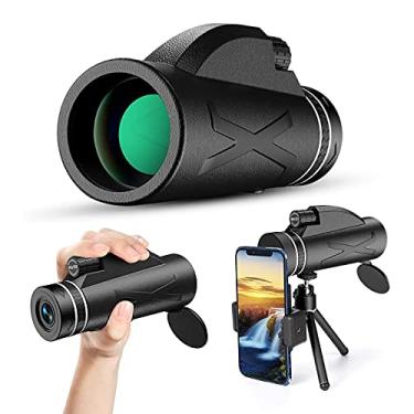 Imagem de Telescópio monocular, 80x100 Monóculos de alta potência HD Dual Focus portátil à prova d'água à prova d'água, para observação de pássaros, camping e viagem, com suporte para smartphone e tripé