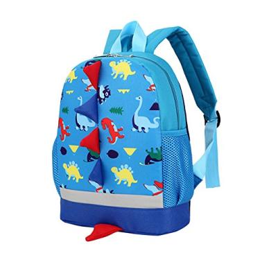 Imagem de Mochila infantil para meninos e crianças, animais, meninas, estampa de dinossauro, mochila escolar, bolsa de criança, pequena mochila transparente, Azul, One Size