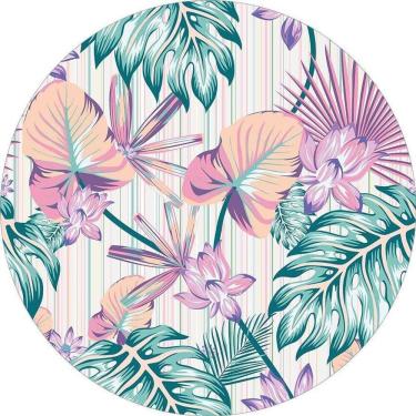 Imagem de Painel Redondo Tecido Sublimado 3D Folhagens Frd-5652