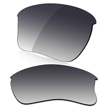 Imagem de LenzReborn Lente polarizada de substituição para óculos de sol Oakley Flak Jacket XLJ - Cinza degradê - Polarizado