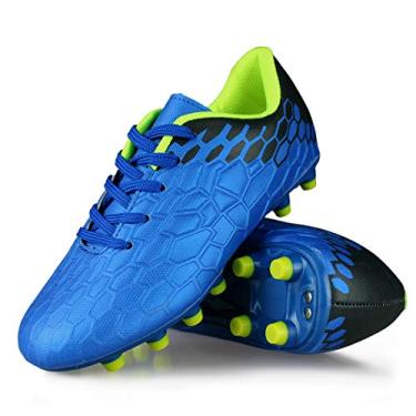 Imagem de Hawkwell Tênis de futebol para meninos e meninas (bebês/crianças pequenas/crianças grandes), Azul, 12 Little Kid