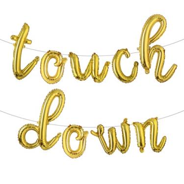 Imagem de Football Party Supplies Kit - Touchdown Letter Foil Balloons Banner for Birthday, Gameday Football Sport Birthday Balloon Party Decoration Suppliers (L TOUCH DOWN Gold)