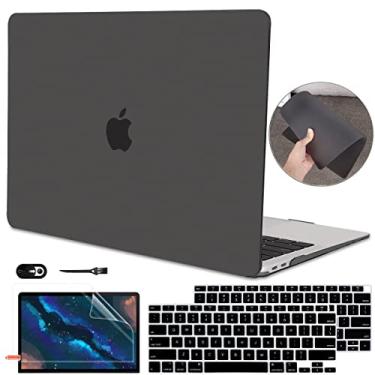 Imagem de LCMOCICO Capa para MacBook Air de 13 polegadas 2021 2020 M1 A2337 A2179, capa ultrafina fosca para laptop, protetor de tela, película de teclado e capa de webcam para Mac Air 13.3 A1932 2018 2019 com