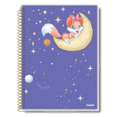 Imagem de Caderno Universitário Escolar Foxy Teen - Credeal 1 Matéria 80 Folhas - Caderno Raposa Fofo (Lua)