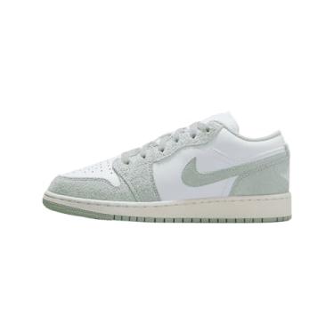 Imagem de Nike Air Jordan 1 Tênis de basquete escolar de baixa qualidade Sky J verde-oliva claro/preto/celadon FD9092-300, Branco/Seafoam-Sail, 19