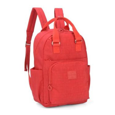 Imagem de Mochila Feminina Notebook Luxcel Up4You BU78725 Crinkle, Vermelho