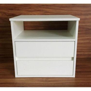 Imagem de Mesa de cabeceira suspenso c/ 2 gavetas e nicho 40x45x30cm branco - B&