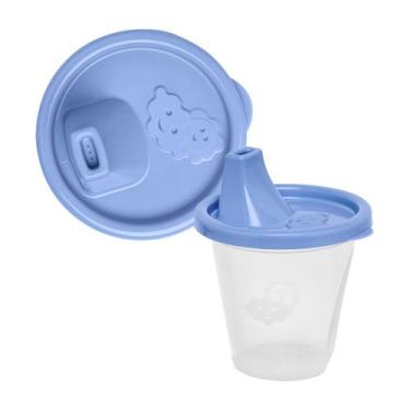 Imagem de Kit 2 Copos Infantil Azul Com Bico Dosador 245ml 10,5x8 Cm - Jaguar