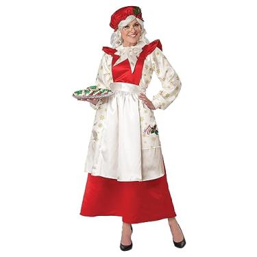 Imagem de California Costumes Vestido feminino Mrs. Claus Pinafore com avental/adulto, Vermelho/branco., Large