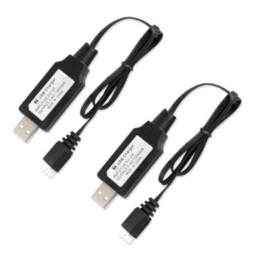 Imagem de JIECHUN Cabo de Carga USB 2 Pack 7.4V 1A com Conector XH-3P para Bateria Lipo 2S 7.4V