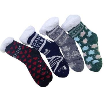 Imagem de Meia de Lã de Carneiro Termica Forrada Grossa Antiderrapante - Elite