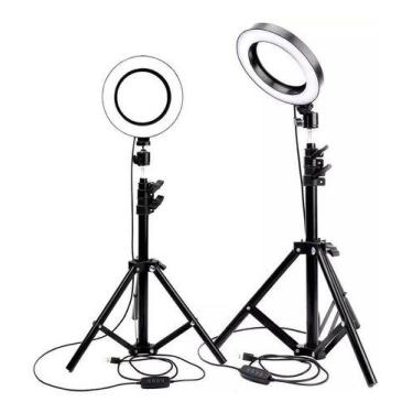 Imagem de Luz Ring Light 10 Pol Led 3500/5500k Tripé Suporte Celular - Mr Vendas