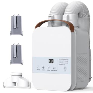 Imagem de MORFY Aquecedor de cobertor portátil, ar quente confortável para camas, secagem do suor, lidar com mudanças climáticas, todas as estações, com acessório para secador de sapatos, bocal duplo