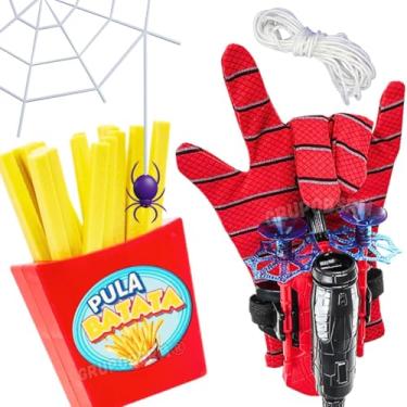 Imagem de Kit Luva Aranha Com Linha lança teia dardo Spider Pula Batata Puxa Batatinha Presente menino 5 anos brinquedo infantil criança Jogos de tabuleiros infantis