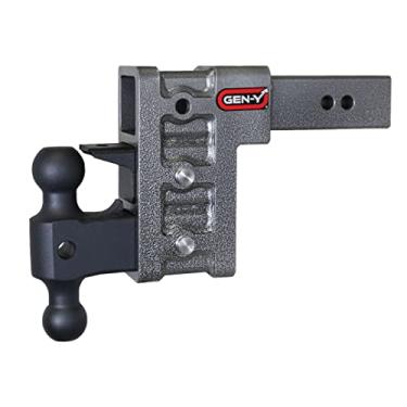 Imagem de GEN-Y Hitch Mega-Duty Dual Receiver Hitch: Levante ou caia até 6 polegadas – Capacidade de 1.000 libras, peso da língua de 2.000 libras, inclui suporte Versa-Ball e trava de pinto, GH-623