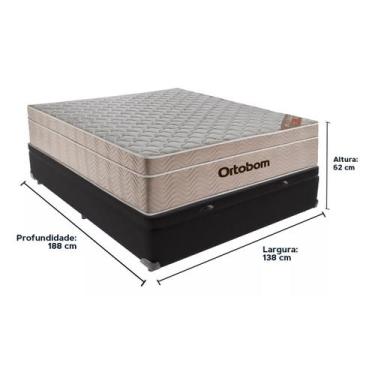 Imagem de Airtech Colchão Ortobom Casal com Baú Preto 138cm