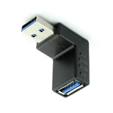 Imagem de A3vsbr adaptador 90 graus conector USB macho x fêmea