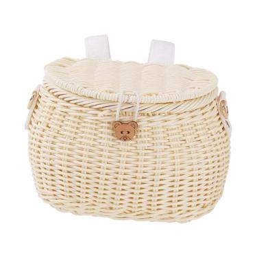 Imagem de Colaxi Cesta de bicicletas infantis com tampa de saco de armazenamento portátil de tampa Bolsa de crossbody de bicicleta infantil acessórios de