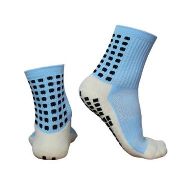 Imagem de Meia Esportiva Antiderrapante Cano Alto Veste do 34 ao 45 Cor:Azul Cla