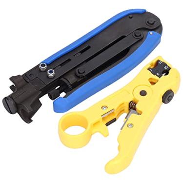 Imagem de Alicates de Remoção, Alicates de Crimpagem Definir Corte Ajustável Fácil Uso para Cabo Coaxial, RG59/6/11/7, UTP/STP, Linha Telefônica Plana, 8p6p4p, Linha de Transmissão Multi
