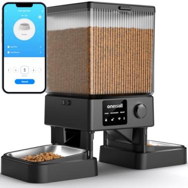 Imagem de Alimentador automático oneisall para gatos, com WiFi 5G, para 2 animais de estimação pequenos, 20 xícaras/5 l, dispensador de comida seca temporizada com controle por aplicativo