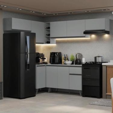 Imagem de Armário De Cozinha Completa De Canto 405cm Nice Madesa 02 Cinza