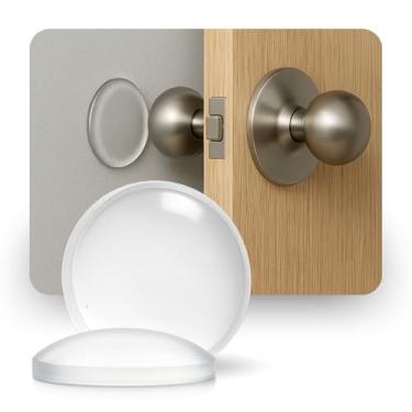 Imagem de Batentes de porta, protetor de parede de maçaneta de porta, pés de borracha - amortecedores de borracha transparente autoadesivos para melhoria da casa, para-choques de porta de armário, almofadas