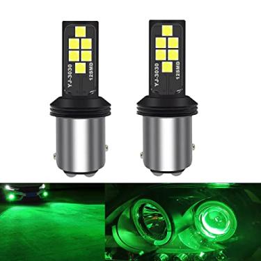 Imagem de SOCAL-LED 1157 BAY15d Lâmpada de pisca LED verde avançada 3030 SMD brilhante colorida DRL lâmpada de freio lanterna traseira de estacionamento, pacote de 2