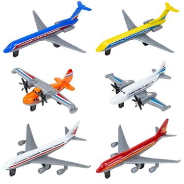 Imagem de Toy Airplane Tcvents Diecast, pacote com 6 para meninos de 3 a 12 anos