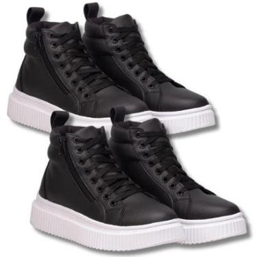 Imagem de Kit 2 pares Tenis Feminino Com Sola Anti-Derrapante. Estilo Skate, Balada.-Feminino