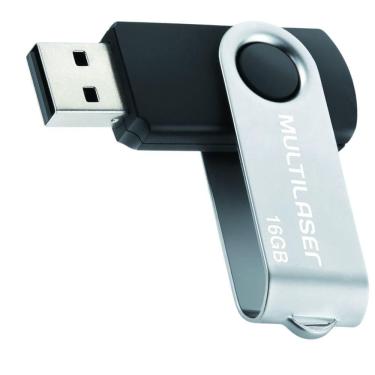Imagem de Pen Drive Multilaser Preto 16Gb Twist Vídeos Músicas Pd588