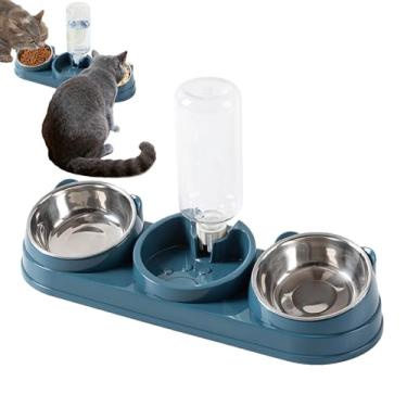 Imagem de Rrlihjgu Tigela Para Gatos | Comedouro Bebedouro Elevado Para Cães Gatos - Tigela De Alimentação Aço Inoxidável Antiderrapante Para Interior Exterior Apartamento Casa Para Filhotes Coelhos Pequenos