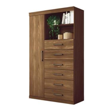 Imagem de Cômoda Multiuso Santos Andirá Marabá 1 Porta e 6 Gavetas, JATOBA