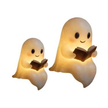 Imagem de Ｂｅｓｇａ 2 peças de lâmpadas de leitura fantasma, estatuetas inovadoras, decoração de Halloween, lâmpadas decorativas criativas para lareira, quarto, cozinha,