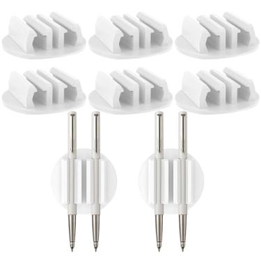 Imagem de UKQRRTC Porta-lápis, porta-canetas flexíveis, suporte de caneta de silicone atualizado, suportes de lápis adesivos estáveis para escritório, escola (branco)