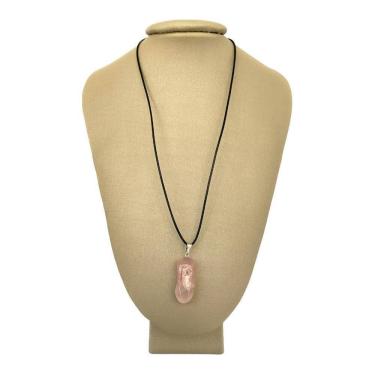 Imagem de Colar Em Couro Grego E Prata Quartzo Rosa - P. Vecchio
