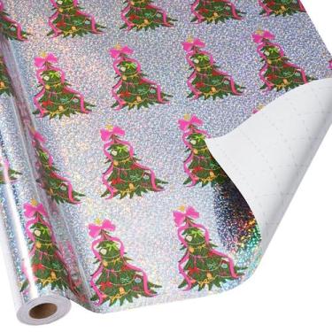 Imagem de Rolo de papel de embrulho de Natal BIOBROWN 43 cm x 10 m holográfico