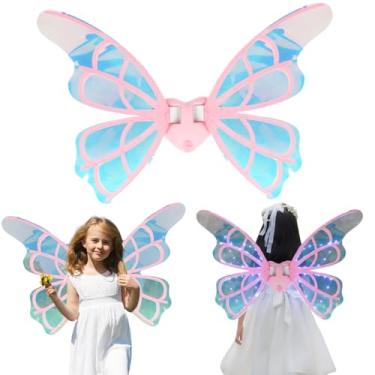 Imagem de Fantasia Asas de Fada Borboleta Infantil C/Som e LED Luzes Mágicas - Castela