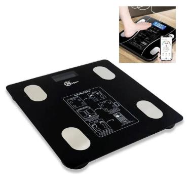 Imagem de Balanca Corporal Biopedancia Inteligente Bluetooth Digital Medicao Gordura Imc Massa Aplicativo Smart Com App Banheiro F